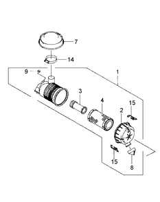 Air Filter Assy Diagram and Parts List for 59A30007 HD-150 Cub Cadet Lawn Tractor